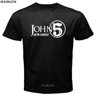 ขายดี เสื้อยืดลําลอง แขนสั้น พิมพ์ลาย John 5 and The Creatures Rock Band สีดํา สําหรับผู้ชาย 824104