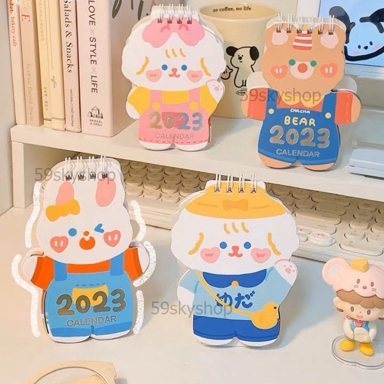 Calendars 12 บาท พร้อมส่ง ปฏิทิน ปี 2023 ขนาดมินิ ตั้งบนโต๊ะทำงาน ปฏิทินตั้งโต๊ะ ปฏิทินการ์ตูน Stationery