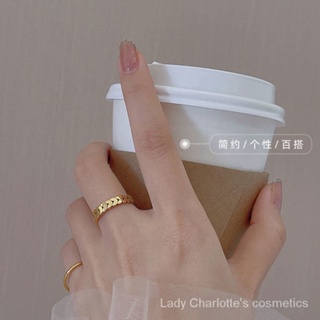 [0612]WJSL-SDY Simple Mori Style Wheat Titanium Steel Ring Female Niche Design Ins Trendy Light Luxury Food K Titanium Steel Sweet Cool Style Gift Stainless SteelY2KY2K