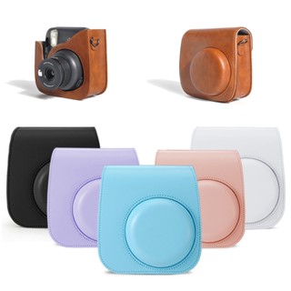 เคสกระเป๋ากล้อง หนัง PU ซิลิโคนนิ่ม พร้อมสายคล้องไหล่ สําหรับ Instax Mini 11 Mini9 Mini8 Fujifilm