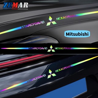 MITSUBISHI สติกเกอร์โลโก้มิตซูบิชิ สะท้อนแสง สีสันสดใส อุปกรณ์เสริม สําหรับ Xpander Cross Triton Grandis Attrage Mirage Outlander Pajero Sport ASX จํานวน 1 ชิ้น