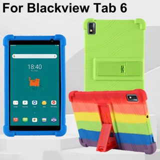 เคสโทรศัพท์มือถือ ซิลิโคนนิ่ม กันกระแทก พร้อมขาตั้ง สําหรับ Blackview Tab 6 BlackviewTab6