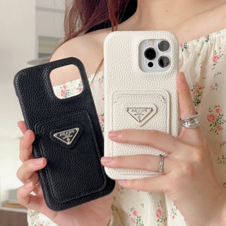 ใหม่ เคสโทรศัพท์มือถือหนัง ซิลิโคนนิ่ม ลายลิ้นจี่ พร้อมช่องใส่บัตร หรูหรา แฟชั่น สําหรับ IPhone 11 12 13 14 Pro Max