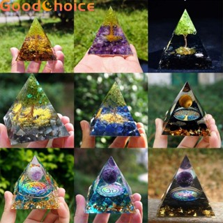 【Good】Amethyst Crystal Healing Orgonite Pyramid Obsidians Chakra Energy 5*5*5cm【Ready Stock】