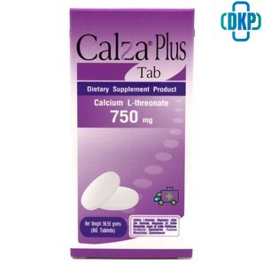 หมดอายุ  4/2025 CalZa-Plus Tab แคลซ่า-พลัส แคลเซียม แอล-ทรีโอเนต 750 mg.+ แร่ธาตุ แบบเม็ด 60 เม็ด [DKP]