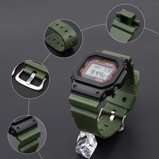 สายนาฬิกาข้อมือ ยางซิลิโคนเรซิ่น 16 มม. แบบเปลี่ยน สําหรับ Casio G-SHOCK DW-6900 5610 DW-5600 5000 GW-M5610 GA-2100