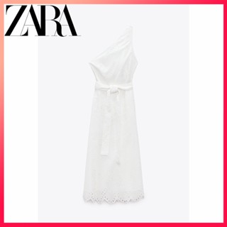 Zara ใหม่ ชุดเดรส ปักลาย ไม่สมมาตร สําหรับผู้หญิง