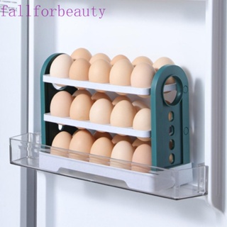 Fallforbeauty กล่องเก็บไข่ 3 ชั้น สีเขียว สําหรับตู้เย็น