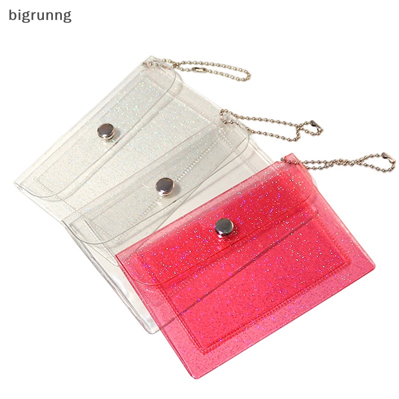 Bigrunng 1 ชิ้นโปร่งใส PVC กระเป๋าเหรียญสําหรับสาวน่ารักกระเป๋าสตางค์ขนาดเล็ก ID Card Holder SG