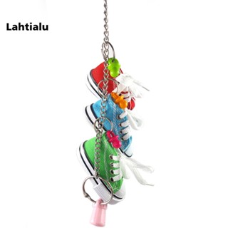 Lahtialu กรงนกแก้ว แบบแขวน สีสันสดใส ของเล่นสําหรับสัตว์เลี้ยง นกแก้ว เคี้ยวกัด รองเท้ากีฬา รองเท้า