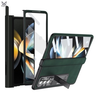 [บานพับคู่] Insmei สําหรับ Samsung Galaxy Z Fold 4 5G Fold4 Fold3 Fold 3 Zfold4 Zfold3 เคสโทรศัพท์ กันกระแทก S Pen ฟิล์มกระจกนิรภัย แบบเต็มตัว (สีเขียว)