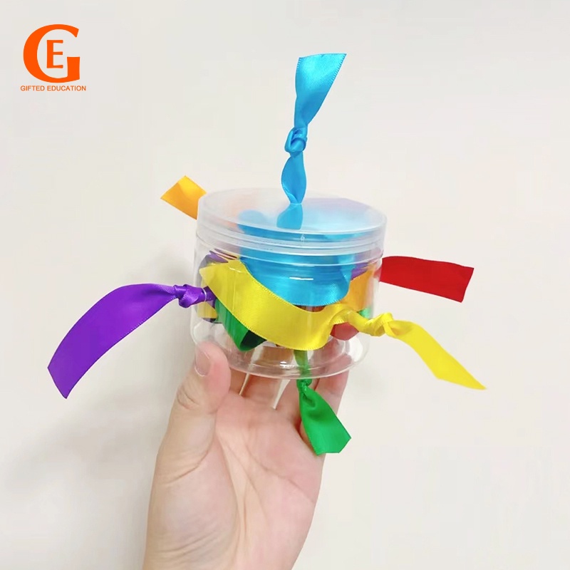 Montessori ริบบิ้นดึง สีสันสดใส ของเล่นเสริมการเรียนรู้เด็ก