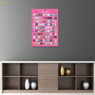 Love Pink โปสเตอร์สาธารณรัฐ วันวาเลนไทน์ โปสเตอร์ขูดขีด ปลายทาง ถังรายการ สําหรับตกแต่งห้อง