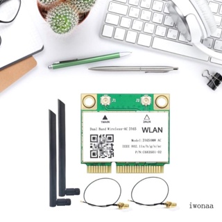 Iwo 3165HMW AC Dual-Band 5G การ์ดอะแดปเตอร์ไร้สาย AC 3165 600M Mini PCI-E สําหรับ Intel3165 BT4 0 WIFI