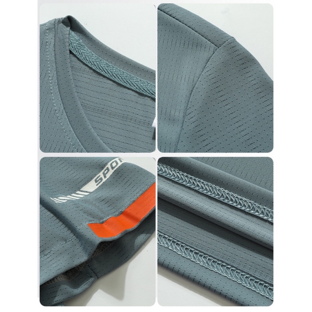 เสื้อยืดแขนสั้น แบบแห้งเร็ว เหมาะกับใส่ออกกําลังกาย สําหรับผู้ชาย - รูปที่ 4