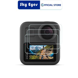 Skyeyes กระจกนิรภัยกันรอยหน้าจอ ป้องกันการกระแทก สําหรับกล้องแอคชั่น GoPro MAX 360