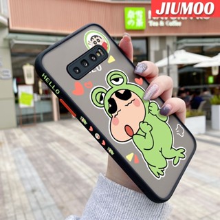 เคสโทรศัพท์มือถือ แบบใส ขอบสี่เหลี่ยม กันกระแทก ลายการ์ตูนชินจังซน สําหรับ Samsung galaxy S10 4G S10 Plus S10 Lite