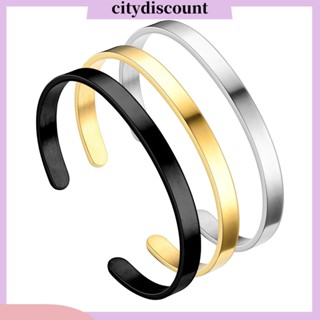 &lt;citydiscount&gt; สร้อยข้อมือ กําไลข้อมือ สเตนเลส สีพื้น ปรับได้ สําหรับผู้ชาย ผู้หญิง