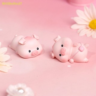 [WillBeRedT] ตุ๊กตาเรซิ่น รูปการ์ตูนหมูจิ๋ว สีชมพู สําหรับตกแต่งบ้าน โต๊ะทํางาน ของขวัญเด็ก