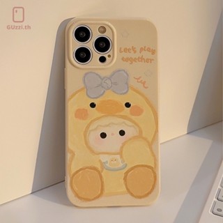 เคสโทรศัพท์มือถือ TPU กันกระแทก ลายเป็ดสีเหลืองน่ารัก สําหรับ IPhone 14 Pro Max 13 12 Pro IP 11 Promax