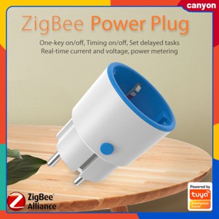 16a Tuya Zigbee 3.0 Smart Power Plug Real Time Current and Voltage Power Metering Countdown Function สมาร์ทโฟนรีโมทคอนโทรลรองรับ Voice Control canyon