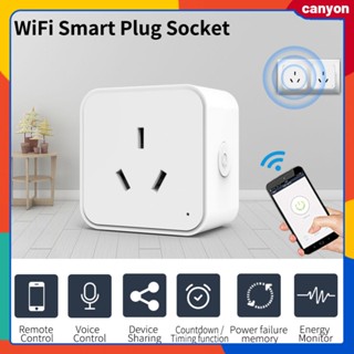 Tuya Wifi Smart Plug Socket Energy Monitor Timing Countdown Function App โทรศัพท์มือถือ Remote Control Support Voice Control canyon