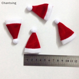 &lt;Chantsing&gt; หมวกคริสต์มาสจิ๋ว สําหรับตกแต่งบ้านตุ๊กตา 1/6 1/12 1 ชิ้น