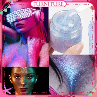 ♕ Luminous Glitter Powder Sequin Gel With Cream Spoon Body Face Hair Highlight Glitter Sequin Smooth Waterproof Long Lasting Party Face Makeup 50g 17 Designs FURNITURE