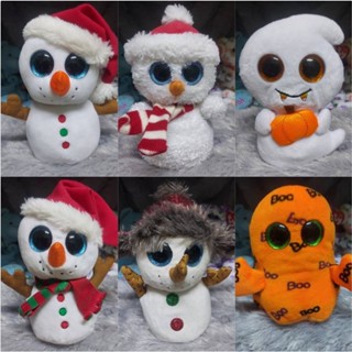 ตุ๊กตาตาโต ty ขนาด 6 นิ้ว - สโนว์แมน ผี ฮาโลวัน Snowman Halloween Ghost (ของเล่น ของสะสม แต่งบ้าน แต่งร้าน) ST 15