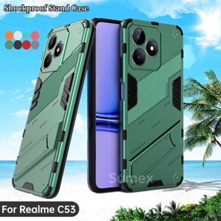 เคสโทรศัพท์มือถือแบบแข็ง กันกระแทก กันรอยกล้อง พร้อมที่ตั้งวาง สําหรับ Realme C53 2023 Realmec53 Realme C 53 53C 4G