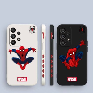 เคสโทรศัพท์มือถือ พิมพ์ลาย Marvel Spiderman มีลายด้านข้าง สําหรับ Samsung Galaxy A90 A80 A73 A72 A71 A70 A60 A54 A53 A52 A51 A50 A30 S A42 A40 A34 A33 A32 A32 A31 A30 A24 A23 5G