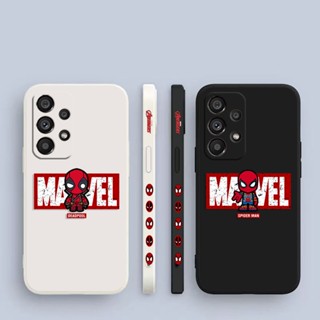 เคสโทรศัพท์มือถือ พิมพ์ลายการ์ตูน Spiderman Deadpool มีลายด้านข้าง สําหรับ Samsung Galaxy A90 A80 A73 A72 A71 A70 A60 A54 A53 A52 A51 A50 A30 S A42 A40 A34 A33 A32 A32 A31 A30 A24 A23 5G