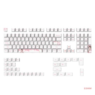 Zzz ปุ่มกดคีย์บอร์ด 108 คีย์ PBT 5 ด้าน ลายเชอร์รี่ สําหรับ Mechanical K 6 25 7U