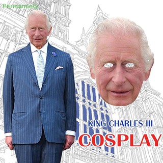 Permanenty 10 ชิ้น ชุดคลุมใบหน้า อุปกรณ์ปาร์ตี้ Kings Coronation Charles III Face Covers Good goods