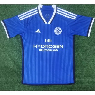 เสื้อกีฬาแขนสั้น ลายทีมชาติฟุตบอล Schalke Home Jersey เบอร์ 23-24 ไซซ์ S - XXL แบบแห้งเร็ว