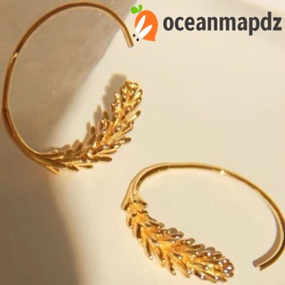 OCEANMAPDZ เครื่องประดับ ต่างหู ทองแดง รูปตัว C แบบเรียบง่าย แฟชั่นสไตล์เกาหลี สําหรับผู้หญิง