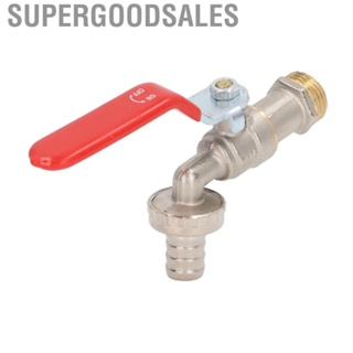 Supergoodsales Brass Water Faucet  1/2in Outlet 3/4in Inlet Stable Connection No Leakage Home Hose with Handle for Household Irrigation