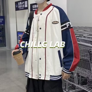 CHILLG LAB ชุดนักบินชุดขับมอเตอร์ไซค์ฤดูใบไม้ผลิและฤดูใบไม้ร่วงชุดเบสบอลไฮสตรีทของผู้ชาย 2023 เสื้อแจ็คเก็ตน้ำเข้าใหม่