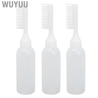 Wuyuu Hair Brush Applicator Bottle Dyeing Clear Scale Coloring Root Comb 6oz  White Empty for Beauty Salon