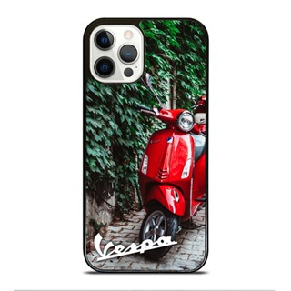 เคสโทรศัพท์มือถือ ป้องกันการตก ลายรถจักรยานยนต์ Vespa Piaggio สีแดง สําหรับ IPhone 14 Plus 13 Pro Max 12 Mini X