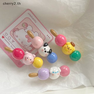 [cherry2] คลิปหนีบลูกอม รูปการ์ตูน Cinnamoroll Kuromi Pompompurin My Melody Pochacco Hello Kitty Sanrio น่ารัก สีแคนดี้ [TH]