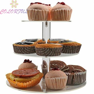 【COLORFUL】Cake Stand Acrylic Cupcake Stand Kitchen Storage Tray Party Decoration