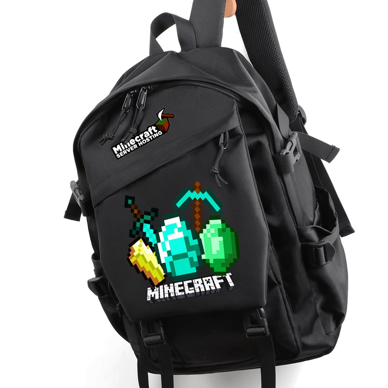 Minecraft กระเป๋าเป้สะพายหลัง กระเป๋านักเรียน ใส่แล็ปท็อป เดินทาง สําหรับวัยรุ่น เด็กผู้ชาย และผู้หญิง