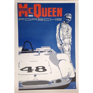 โปสเตอร์ ลาย Steve Mcqueen Porsche Padock Sebring Hours Art โดยศิลปิน Nicolas Hunziker