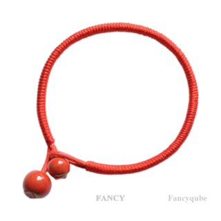 Fancy สร้อยข้อมือ ลูกปัดเซรามิค สีแดง นําโชค แฮนด์เมด เครื่องประดับ สําหรับผู้หญิง และผู้ชาย 1 ชิ้น