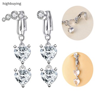 [highbuying] ปลอม หน้าท้อง แหวน หัวใจ ปลอม หน้าท้อง คลิปบนสะดือ สะดือ ท้อง ปุ่ม คลิปกระดูกอ่อน ต่างหู เครื่องประดับร่างกาย ใหม่ พร้อมส่ง