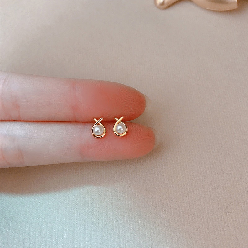 ต่างหู Pearl Small Cross สําหรับผู้หญิงชุด Hypoallergenic Hikaw 2023 ใหม่ Earings สําหรับอุปกรณ์เสริมสําหรับเด็กเครื่องประดับ