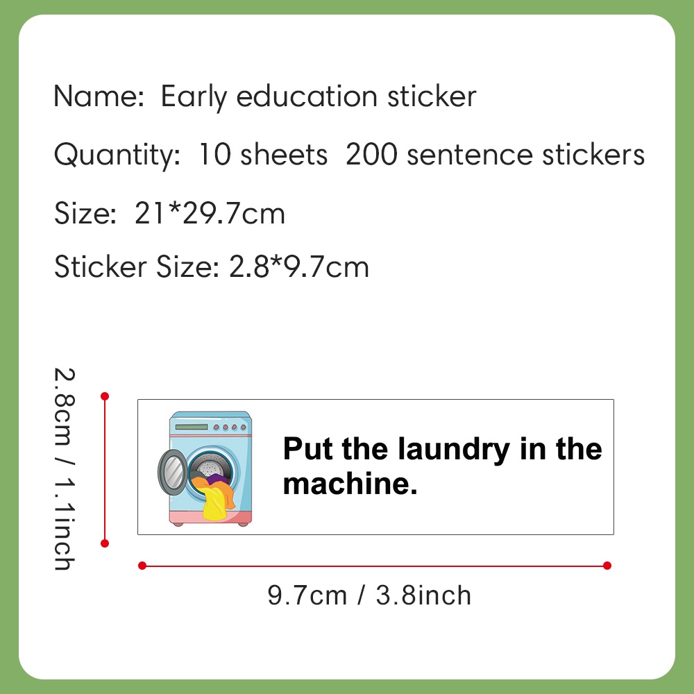 Family Daily Scene Sticker 200 สติ ๊ กเกอร ์ ประโยคสําหรับเด ็ ก Montessori การเรียนรู ้ ของเล ่ น - รูปที่ 7