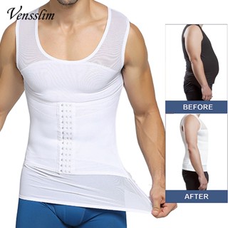 Men Body Shaper Waist Trainer Trimmer Invisible Mesh Corset Tummy Control Fitness Tight Thin Vest