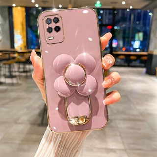 เคสโทรศัพท์มือถือแบบนิ่ม TPU กันกระแทก ลายกังหันลม 3D พร้อมที่ตั้งวาง บางมาก สําหรับ Realme 8 4G Realme 5G V13 Realme 8 Pro 4G